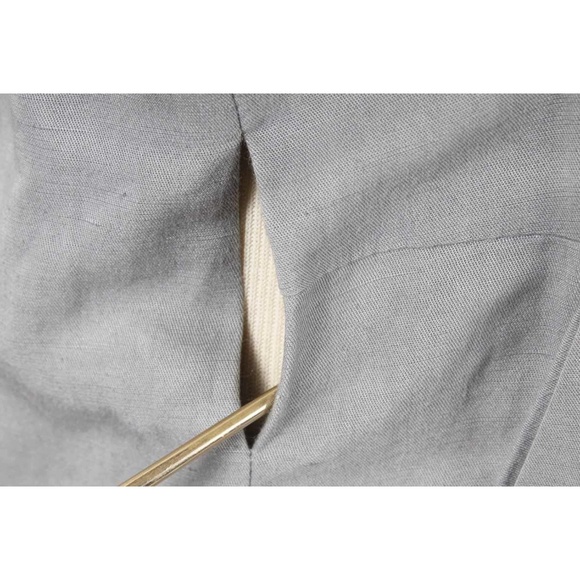 VALETTE Gray Linen with Black Leather Sheath Dress NWT - Picture 6 of 8